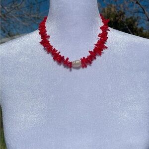 Unique Red Coral Necklace